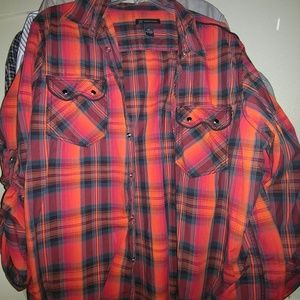 Flannel patterned casual button down shirt